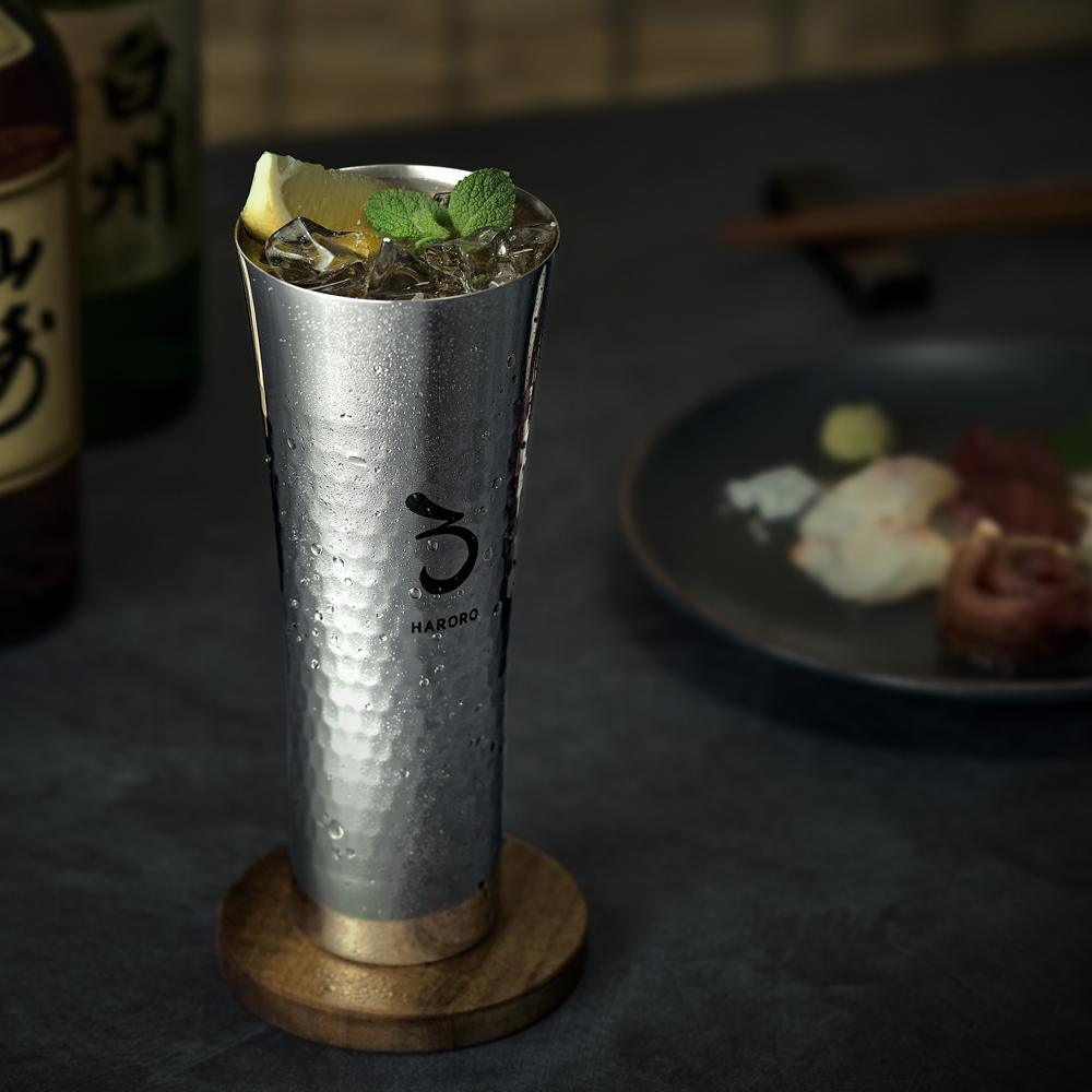 하로로 야마노 스테인 304 해머톤 컵 2종 택1 380ml 스텐 위스키 하이볼 커피 - 상품 이미지