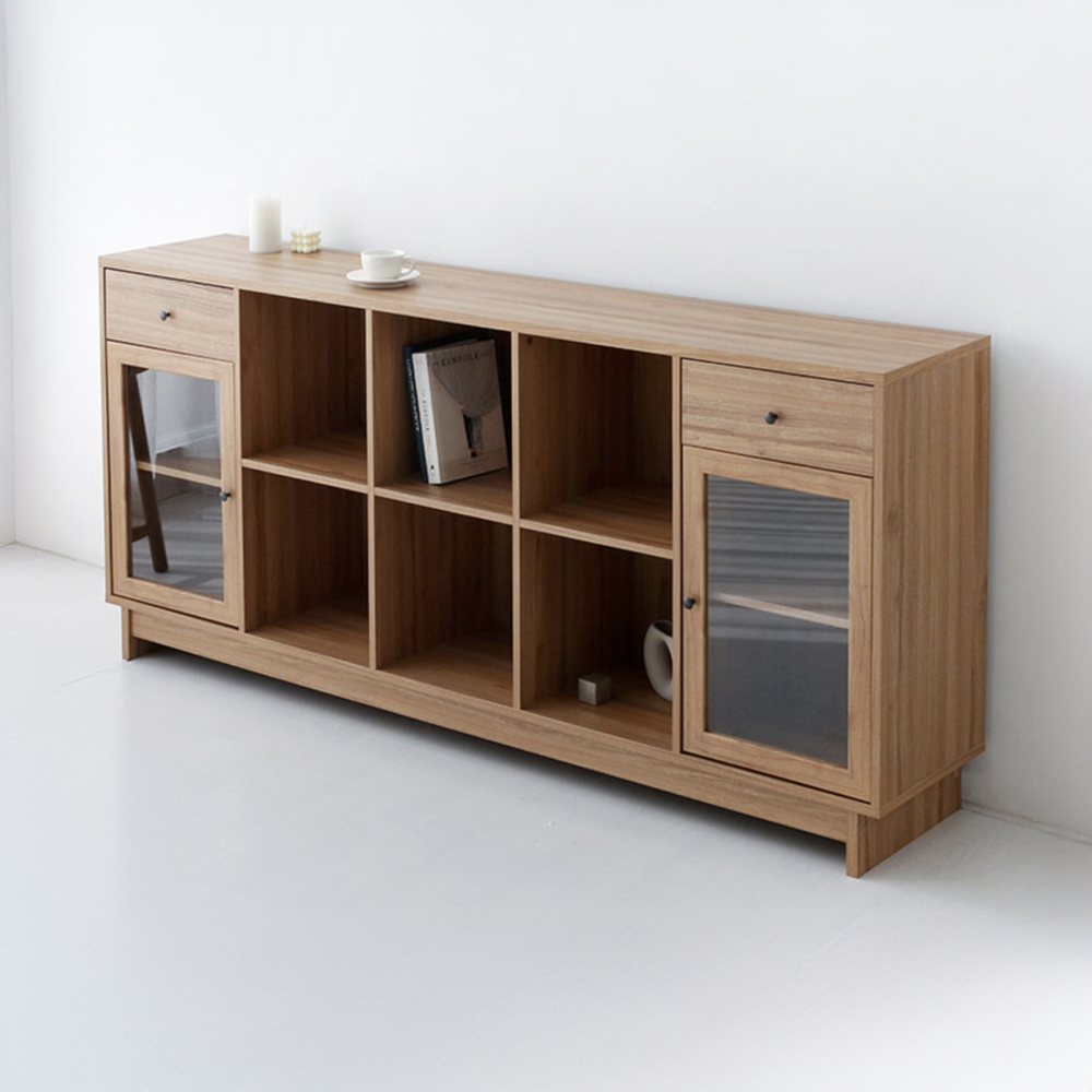 폴라보 콘솔수납장 21097 CAM97210 2100x400x973mm, 2단, 캄포어베니어 7941.4898