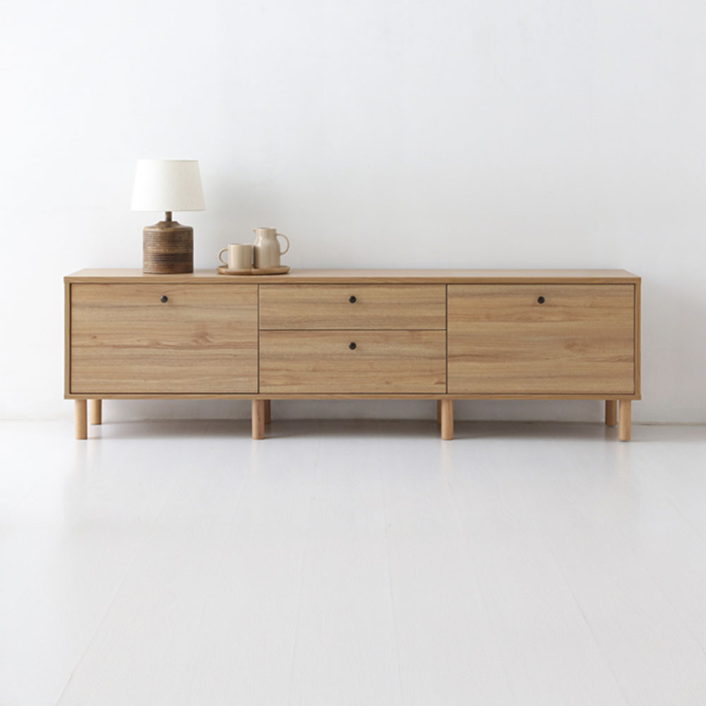 폴라보 TV거실장 서랍형 TBM54190D 1900x395x540mm, 캄포어베니어 0439.3204