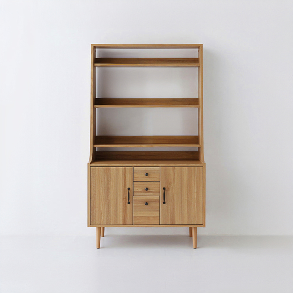 폴라보 콘솔수납장 CAM16090 900X400X1600MM, 5단, 브라운 월넛베니어 1597.4303