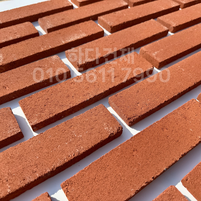 컬러 모노타일 240x60x17T 레드 / 하다건재 모노벽돌타일