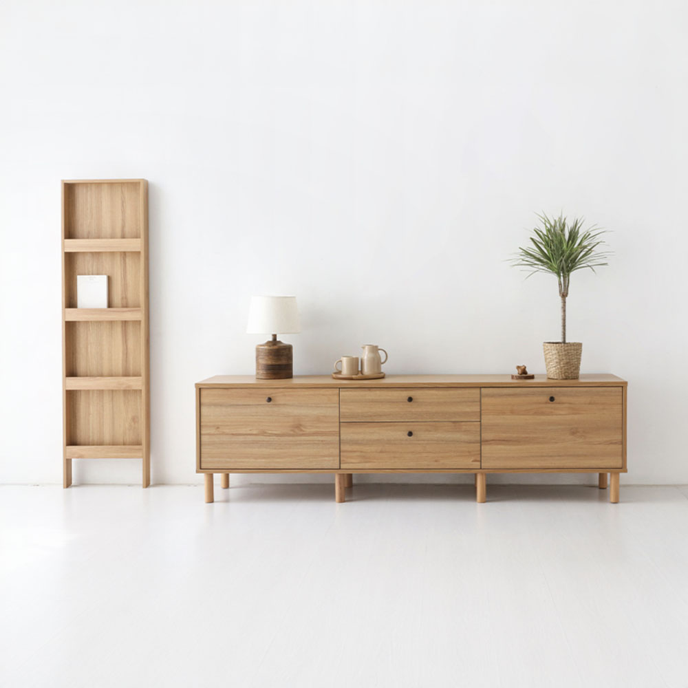 폴라보 TV거실장 서랍형 TBM54190D 1900x395x540mm, 캄포어베니어 0439.3204