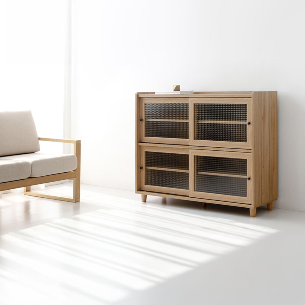 폴라보 수납장 넓은 4문 B형 1195x400x970mm, 2단, 캄포어베니어 4028.0070 이미지 7