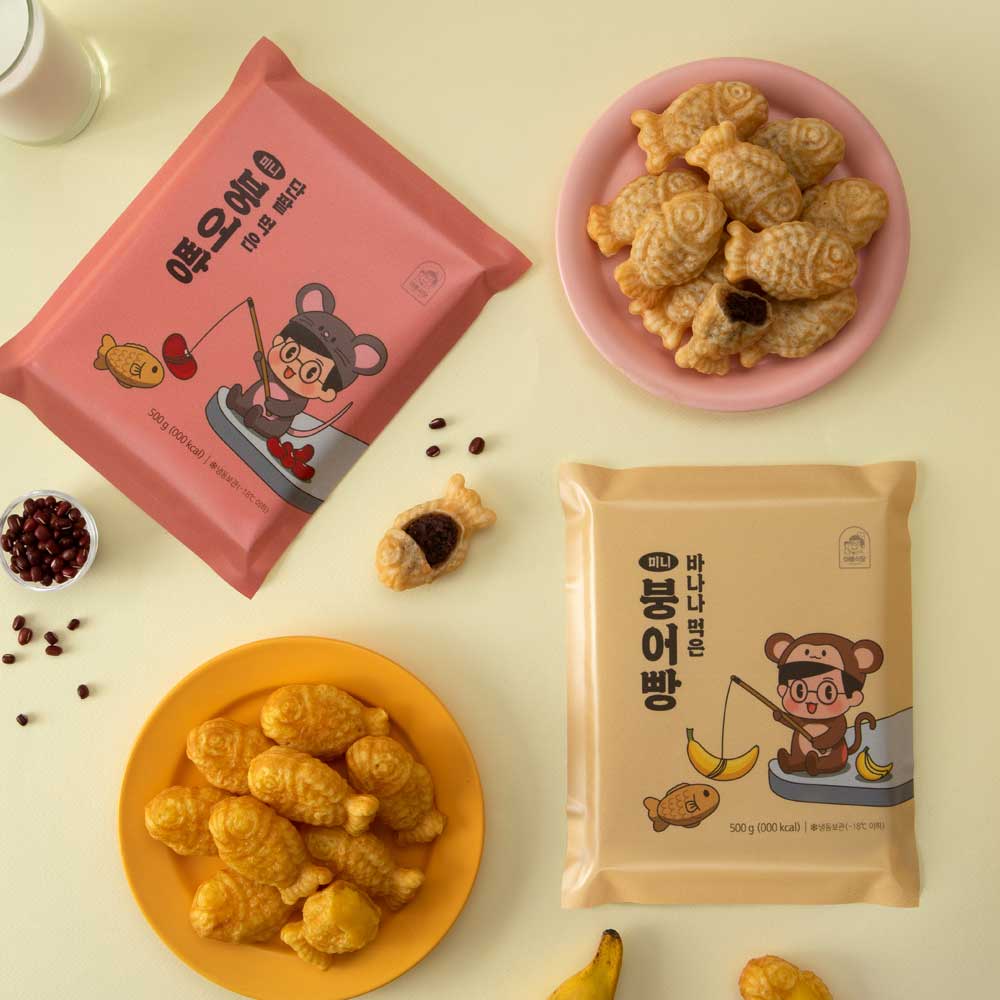 (2+2) 쫄깃한 통팥 먹은 붕어빵 500g 4팩 - 상세 이미지 4