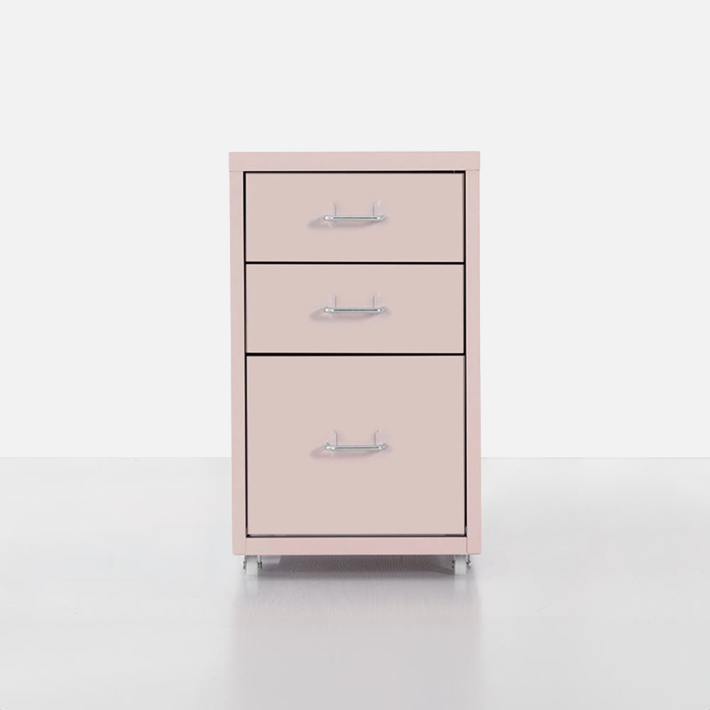 피하 낮은서랍장 2.1단 280x410x480mm, 3단, 핑크 3678.8149 - 메인 이미지