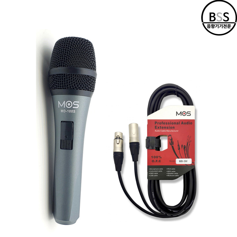 MOS MD-100S 다이나믹 유선 마이크 교회 찬양 보컬 행사용 강의용 선생님마이크 - 상세 이미지 2