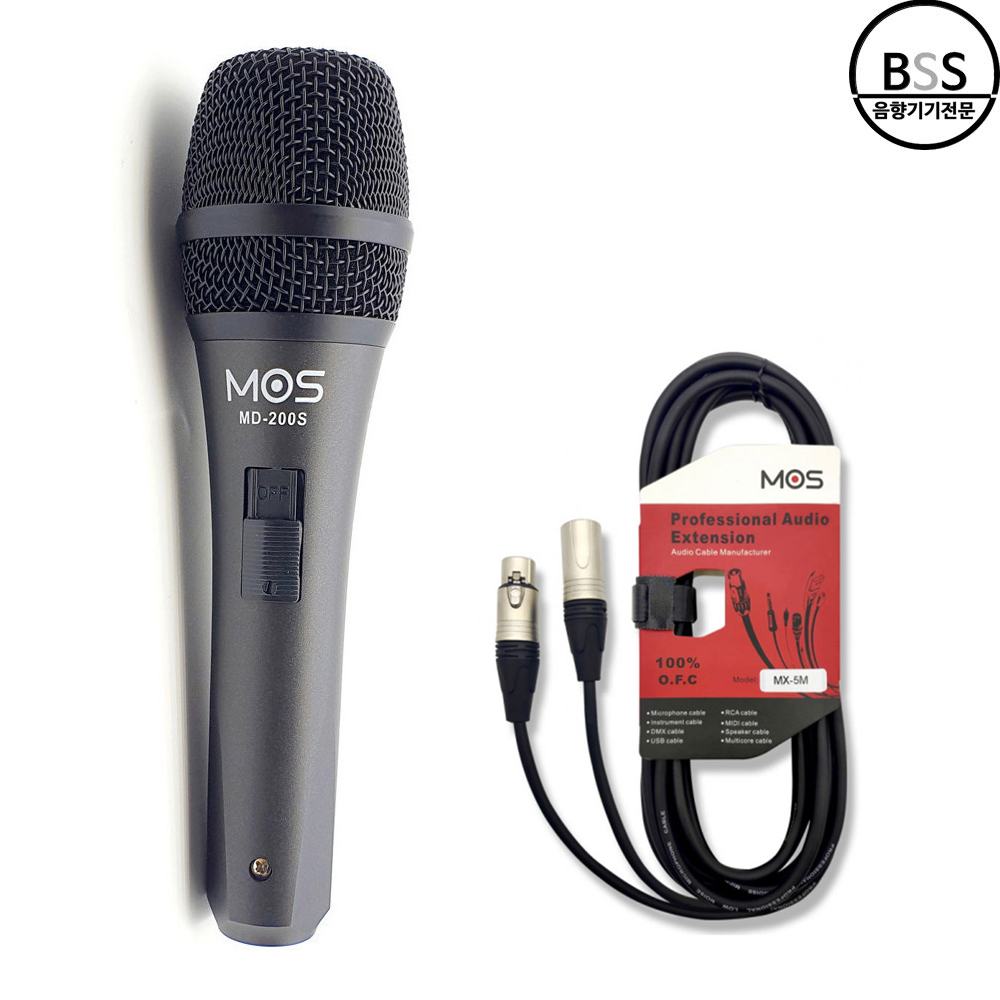 MOS MD-200S 다이나믹 유선 마이크 교회 찬양 보컬 행사용 강의용 선생님마이크 - 상품 이미지