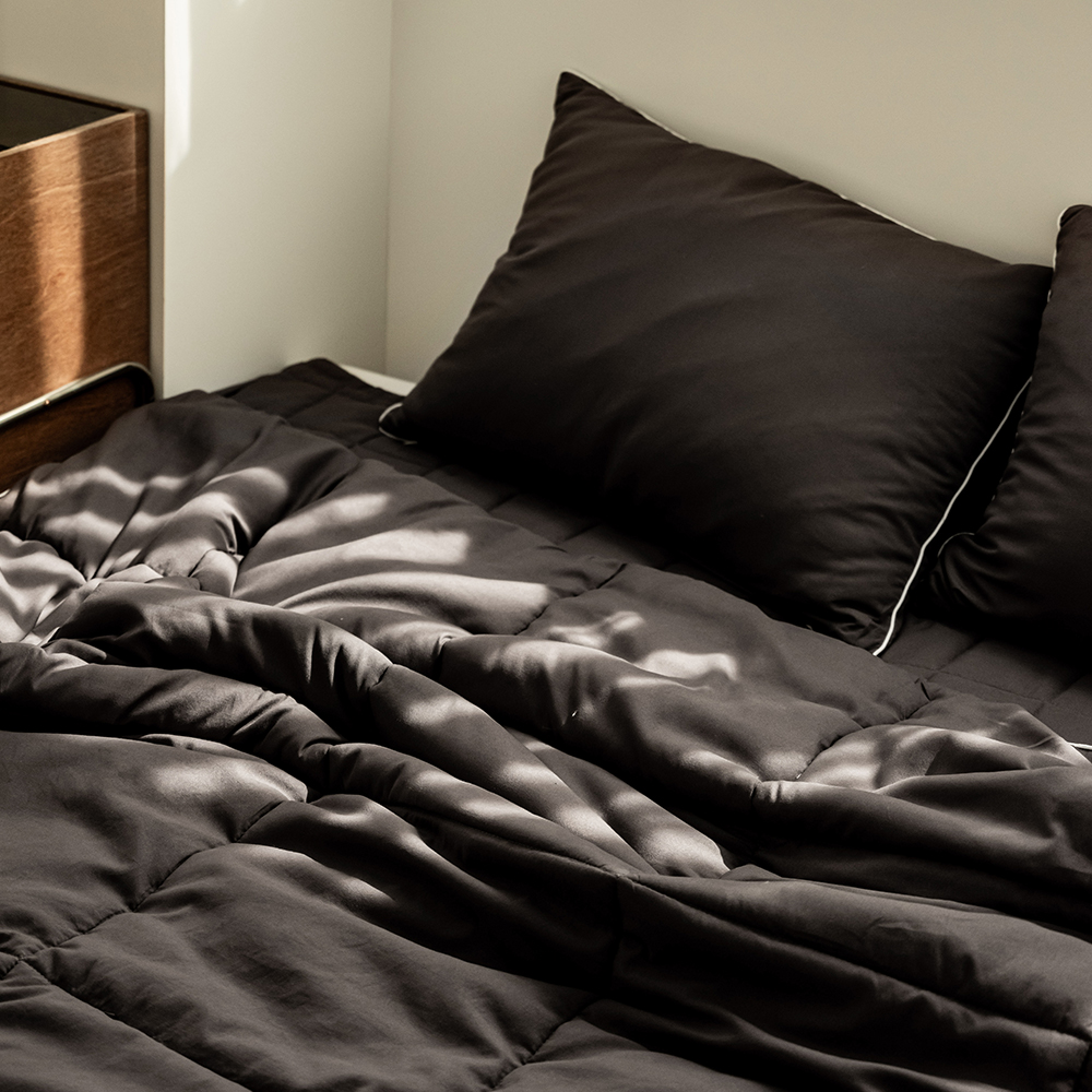 나드 릴랙사 딥 슬립 사계절 차렵이불 차콜 화이트