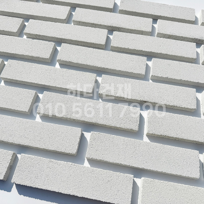 컬러 모노타일 240x60x17T 화이트 / 하다건재 모노벽돌타일