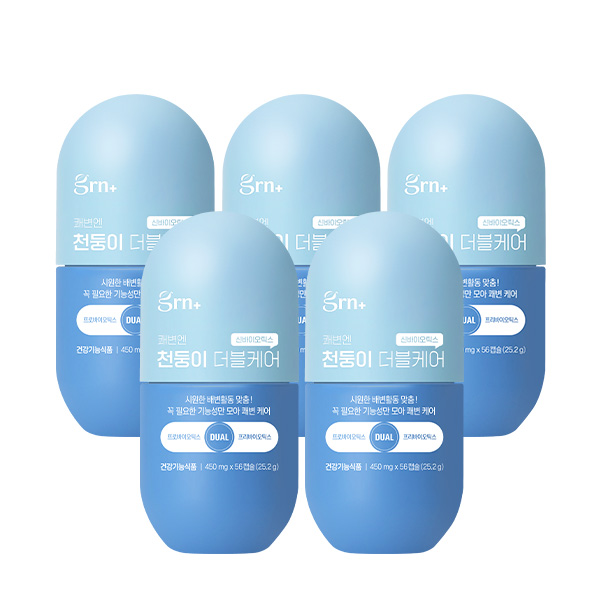 GRN 쾌변엔 천둥이 프로바이오틱스 2중 기능성 생 유산균 대용량 5박스