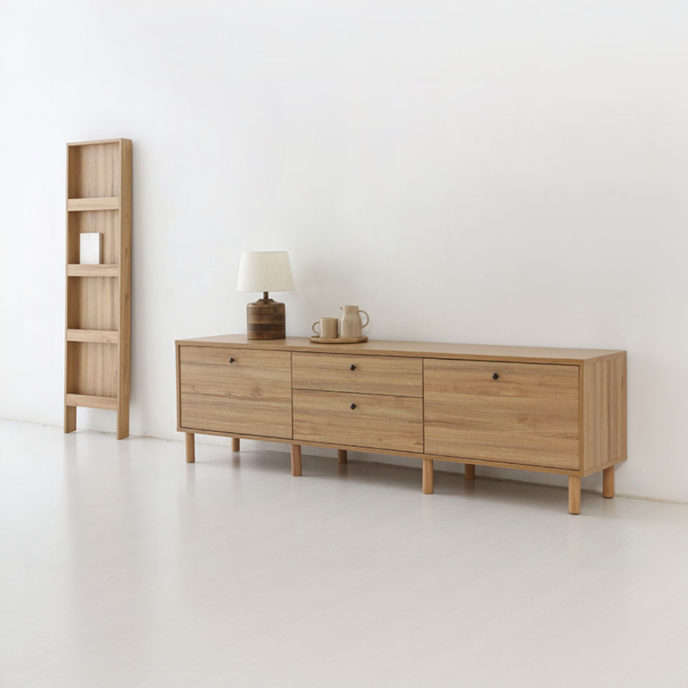 폴라보 TV거실장 서랍형 TBM54190D 1900x395x540mm, 캄포어베니어 0439.3204