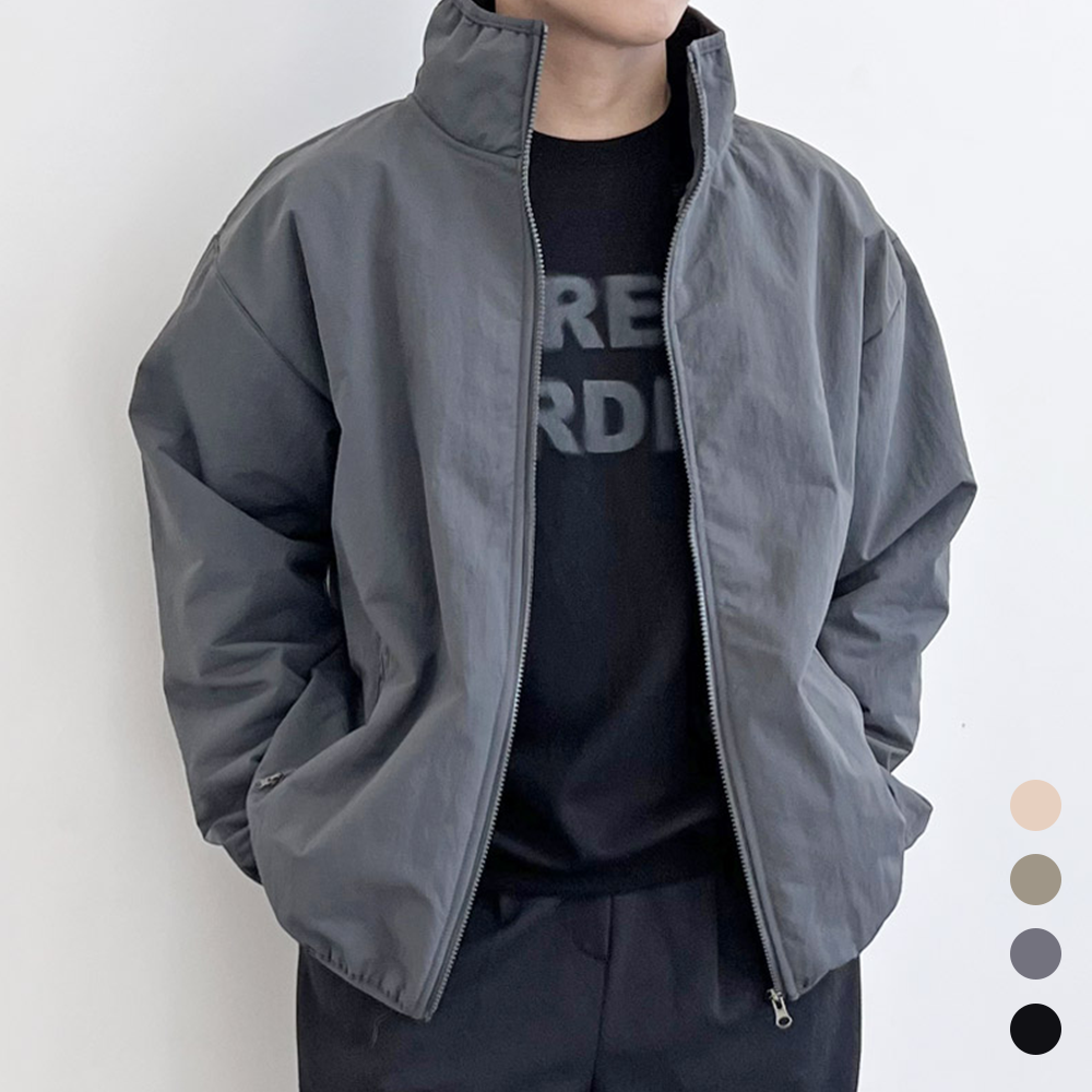 작업용바람막이 남자 가을 겨울 기모 양털 오버핏 하이넥 점퍼 - 메인 이미지