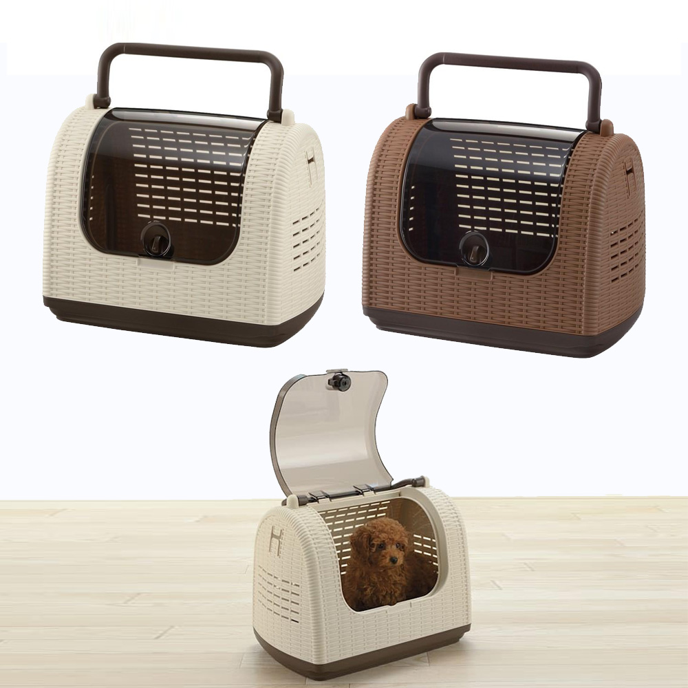 리첼 라탄 패턴 강아지 고양이 이동장 이동가방 켄넬