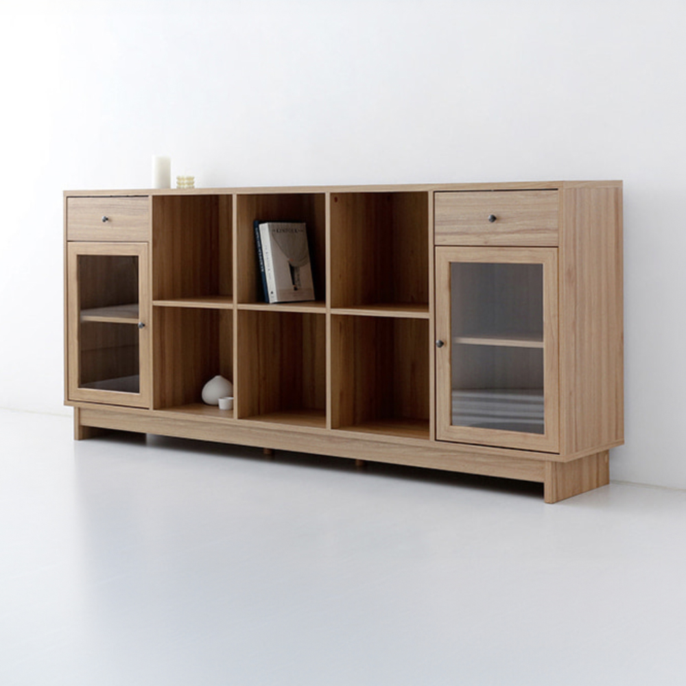 폴라보 콘솔수납장 21097 CAM97210 2100x400x973mm, 2단, 캄포어베니어 7941.4898