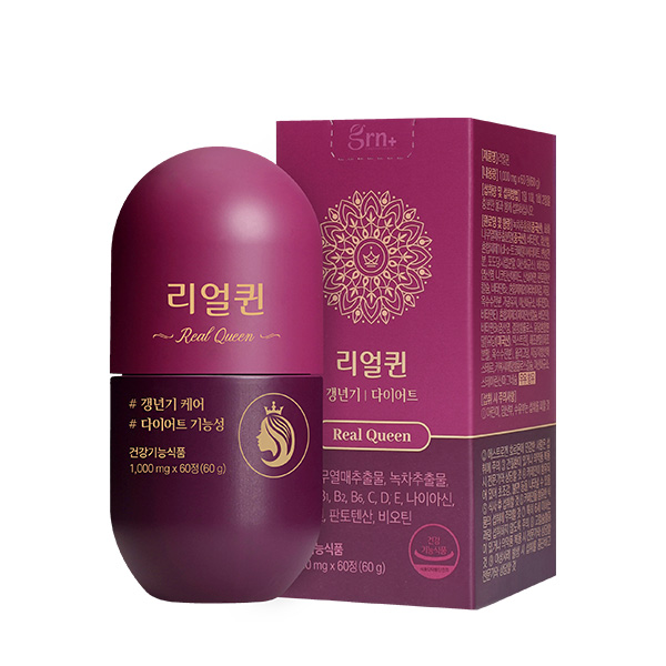 GRN 갱년기영양제 녹차카테킨 리얼퀸 다이어트보조식품 60정(1개월분)
