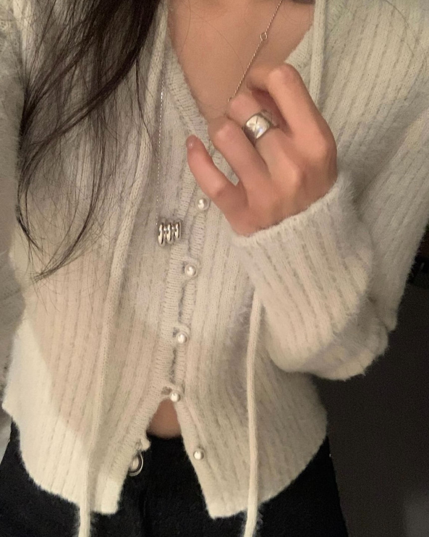 [SALE][블루/그레이 당일] 포스터 도큐퍼 가디건 머플러 퍼 니트 브이넥 가디건 상세 이미지 12