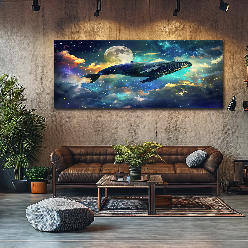 고래의 비상 150x60cm 캔버스액자 고래그림 - 상세 이미지 3