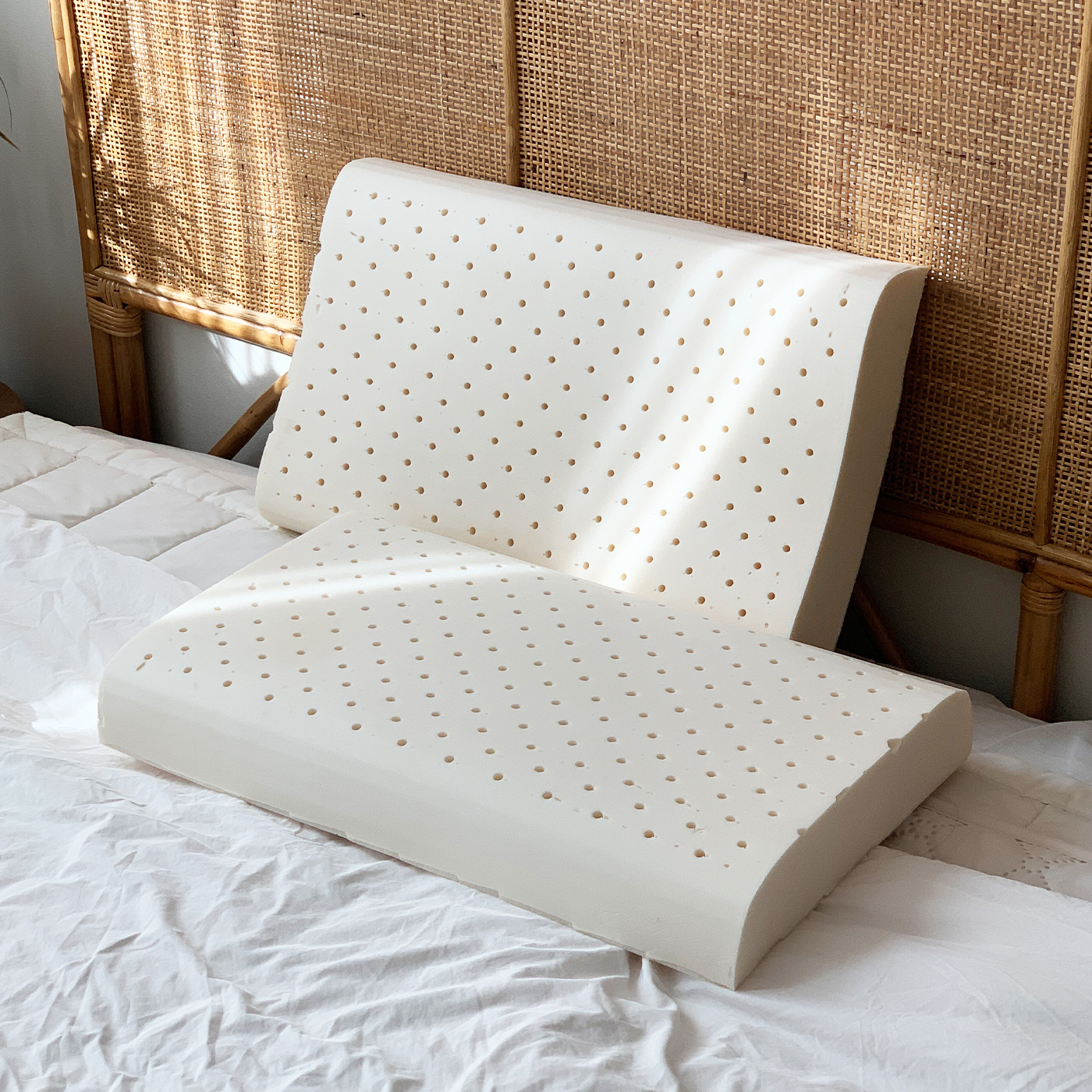 아카시아홈 국내제작 낮은베개 일자목 기능성 천연 라텍스베개 높이7cm