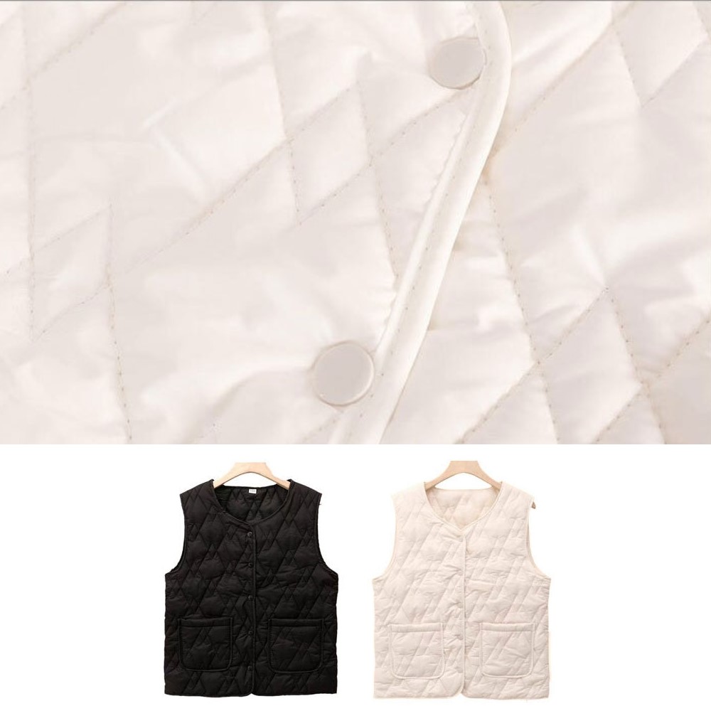 멜럽 여성 경량 패딩조끼 가을 겨울 방한 이너 퀼팅 누빔조끼