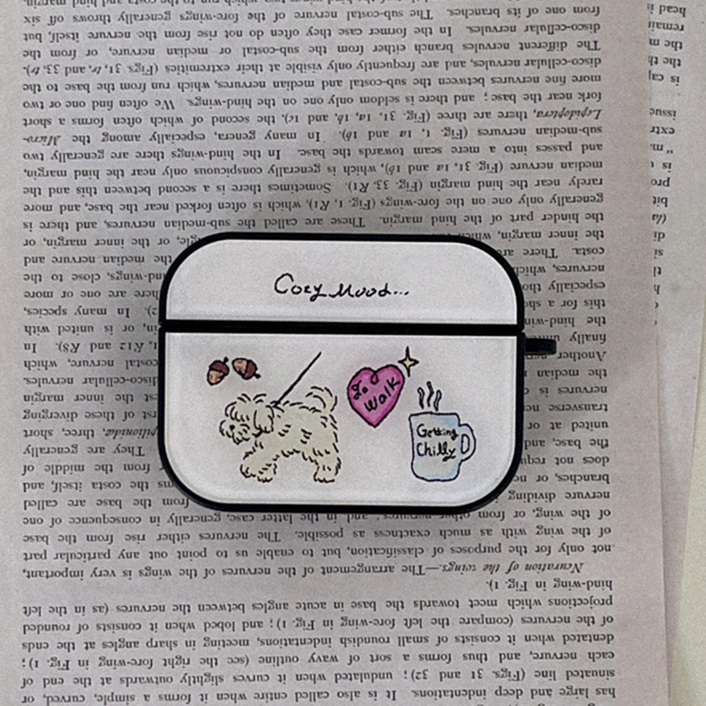 cozy drawing pattern 에어팟 프로 케이스 하드 범퍼