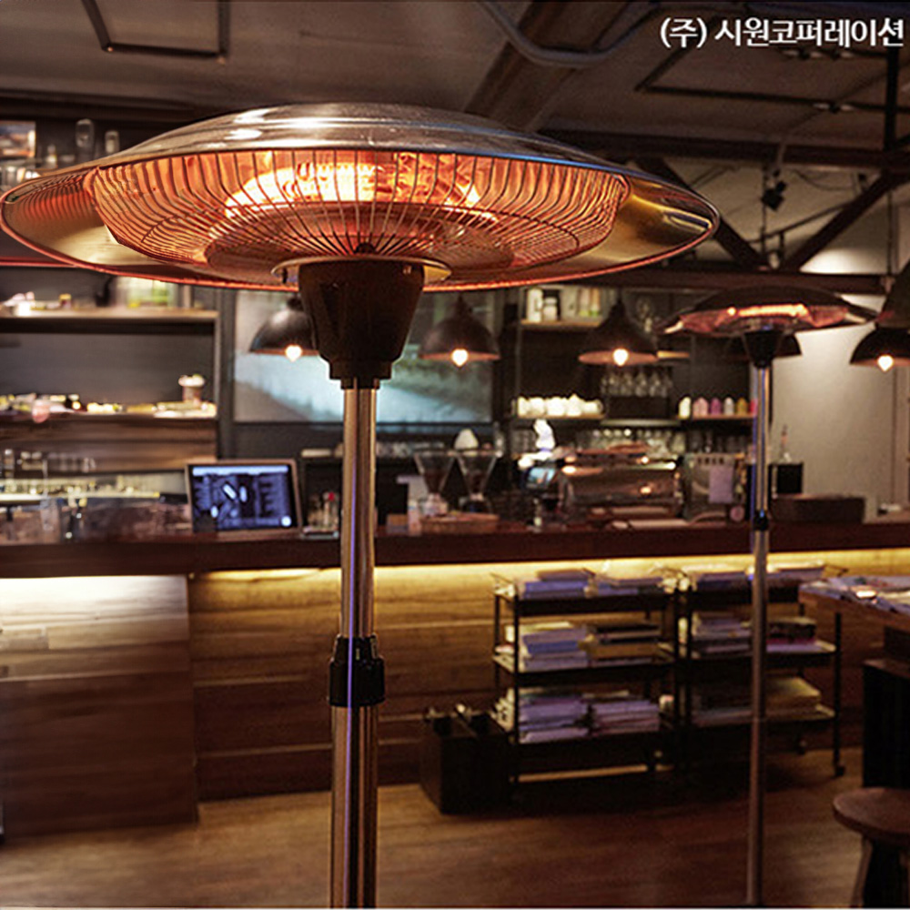 시원 파티오히터 삿갓난로 실외용난로 전기 난방기