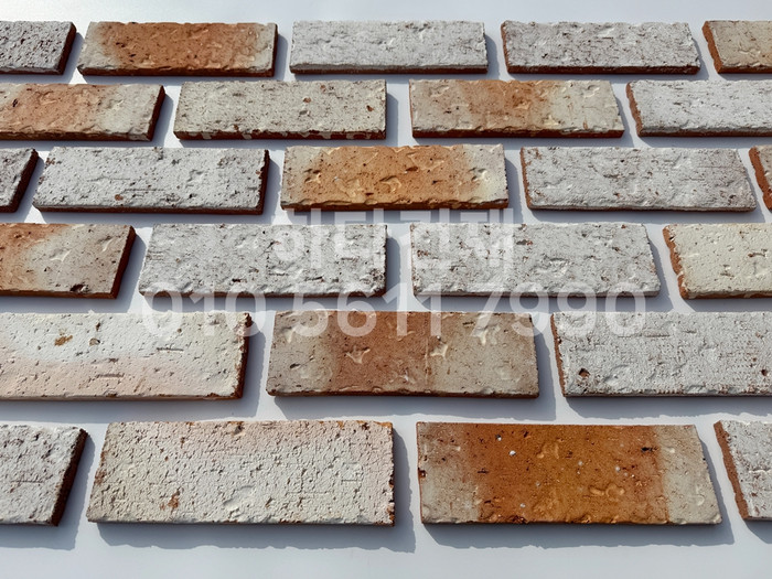 점토 유럽풍 올드브릭 화이트포인트 242x78x13T / 하다건재 고벽돌타일
