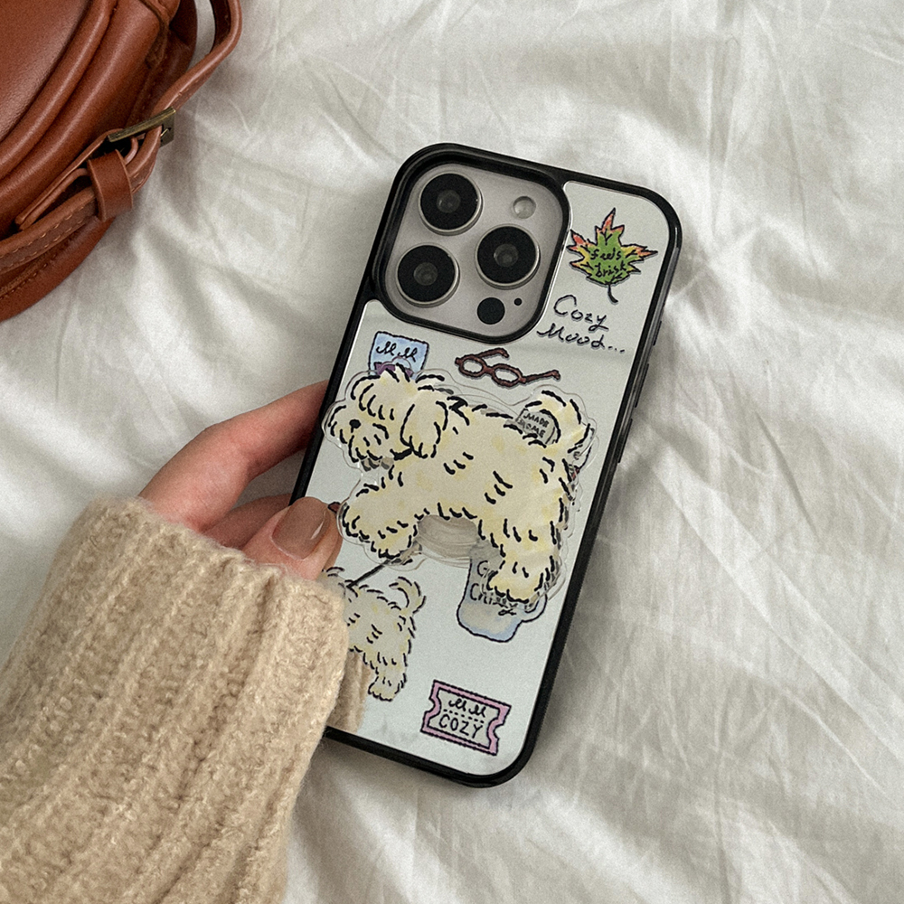 cozy drawing pattern 아이폰 16 pro 미러 범퍼 케이스 - 상세 이미지 3
