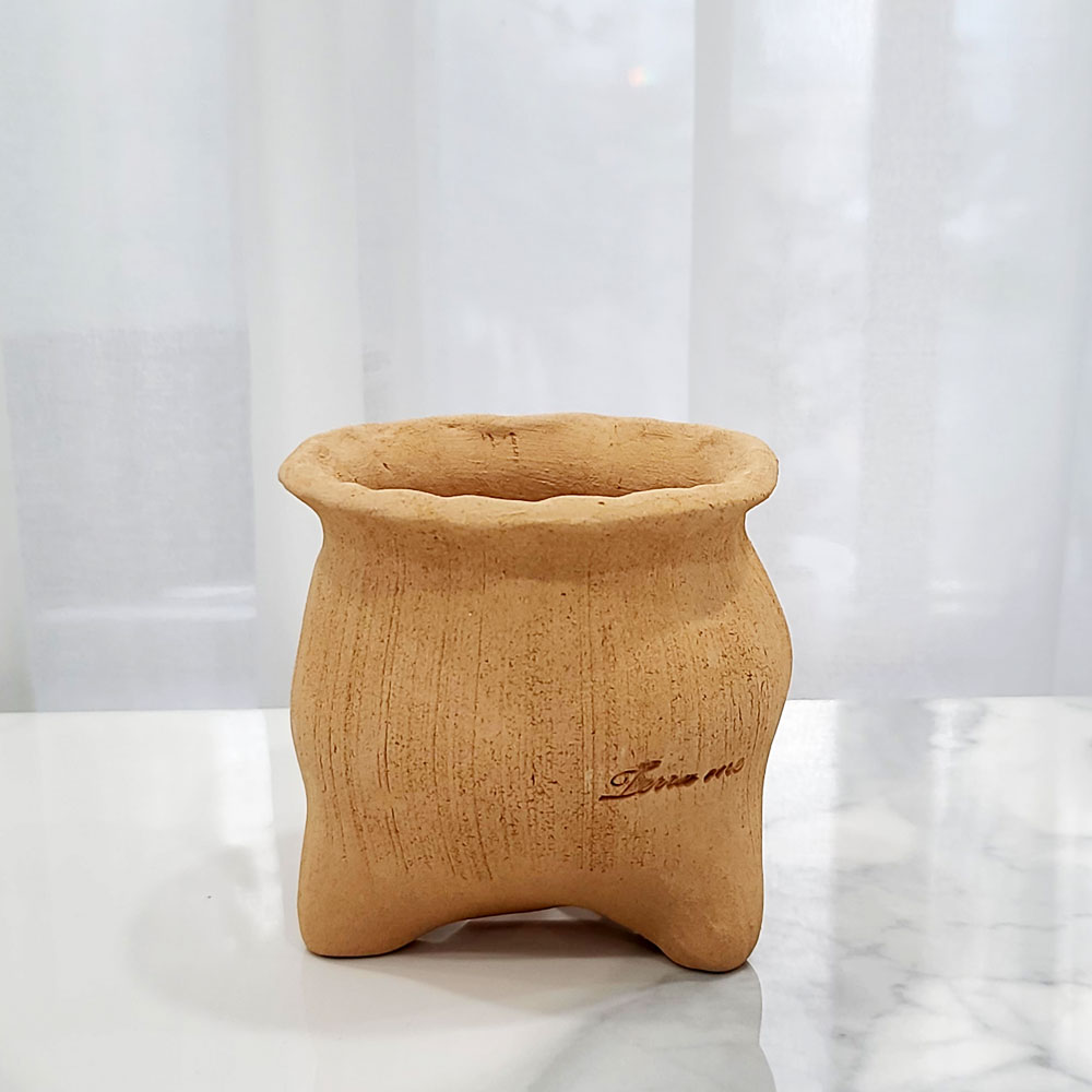 [2개 구매시+1개]  테라원 빈티지 수제 토분 어글리팟 10호 10x12cm 복주머니 - 상세 이미지 3