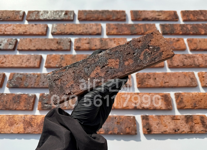 점토 유럽풍 올드브릭 브라우니컬러 242x63x13T / 하다건재 고벽돌타일