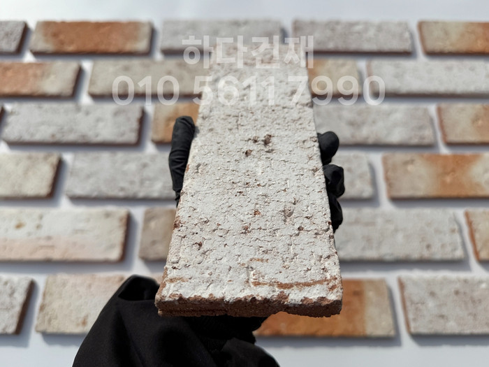 점토 유럽풍 올드브릭 화이트포인트 242x78x13T / 하다건재 고벽돌타일