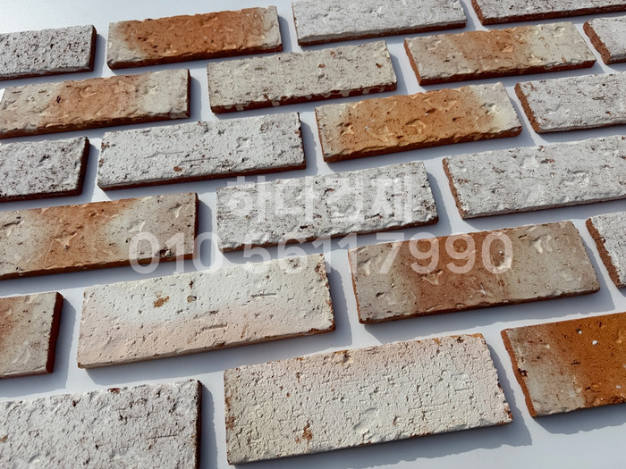 점토 유럽풍 올드브릭 화이트포인트 242x78x13T / 하다건재 고벽돌타일