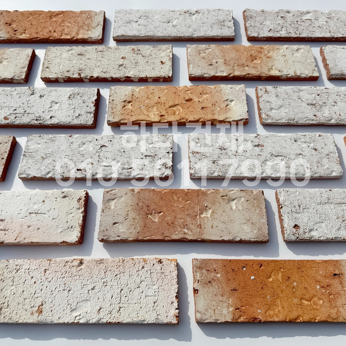 점토 유럽풍 올드브릭 화이트포인트 242x78x13T / 하다건재 고벽돌타일