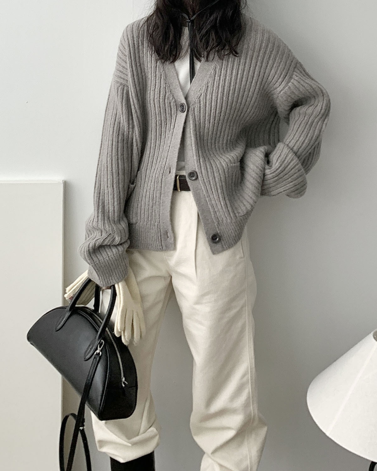 [SALE] 드온도 핀턱 크림 데님 일자 와이드 팬츠 - 상세 이미지 3