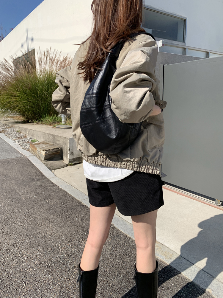 오버핏 하이넥 누빔 패딩 여성 블루종 야상 점퍼 봄 간절기 아우터 여자 항공점퍼 바람막이 이미지 6