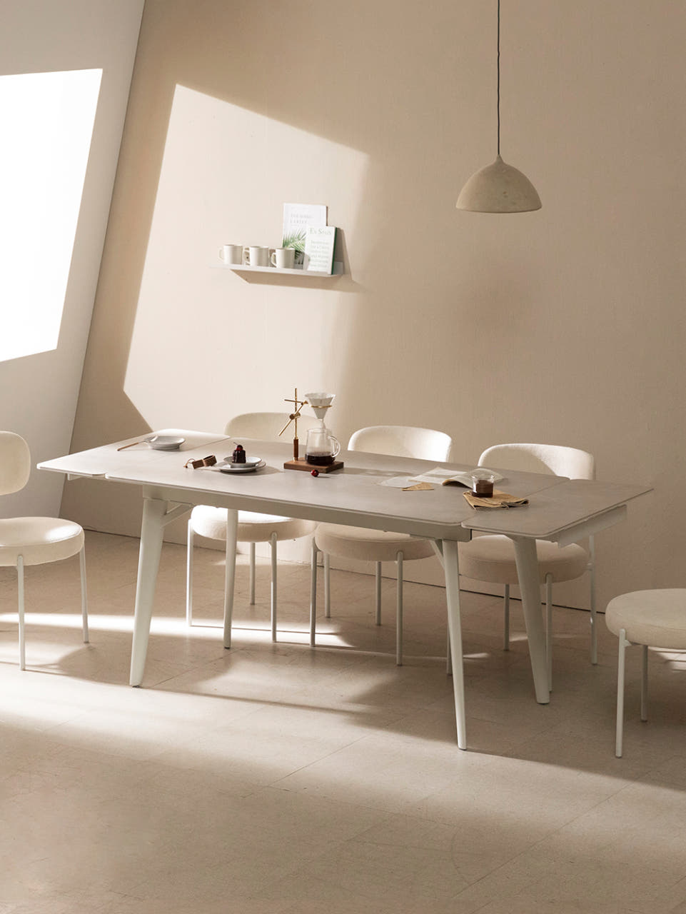 글로리 확장형 세라믹식탁 직사각형 테이블 4인용 8인용 그레이 1400 2000