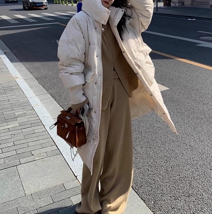 여자여자몰 겨울원단도톰 투웨이지퍼 집업 니트바지세트 겨울 팬츠투피스 아우터레이어드 - 상세 이미지 3