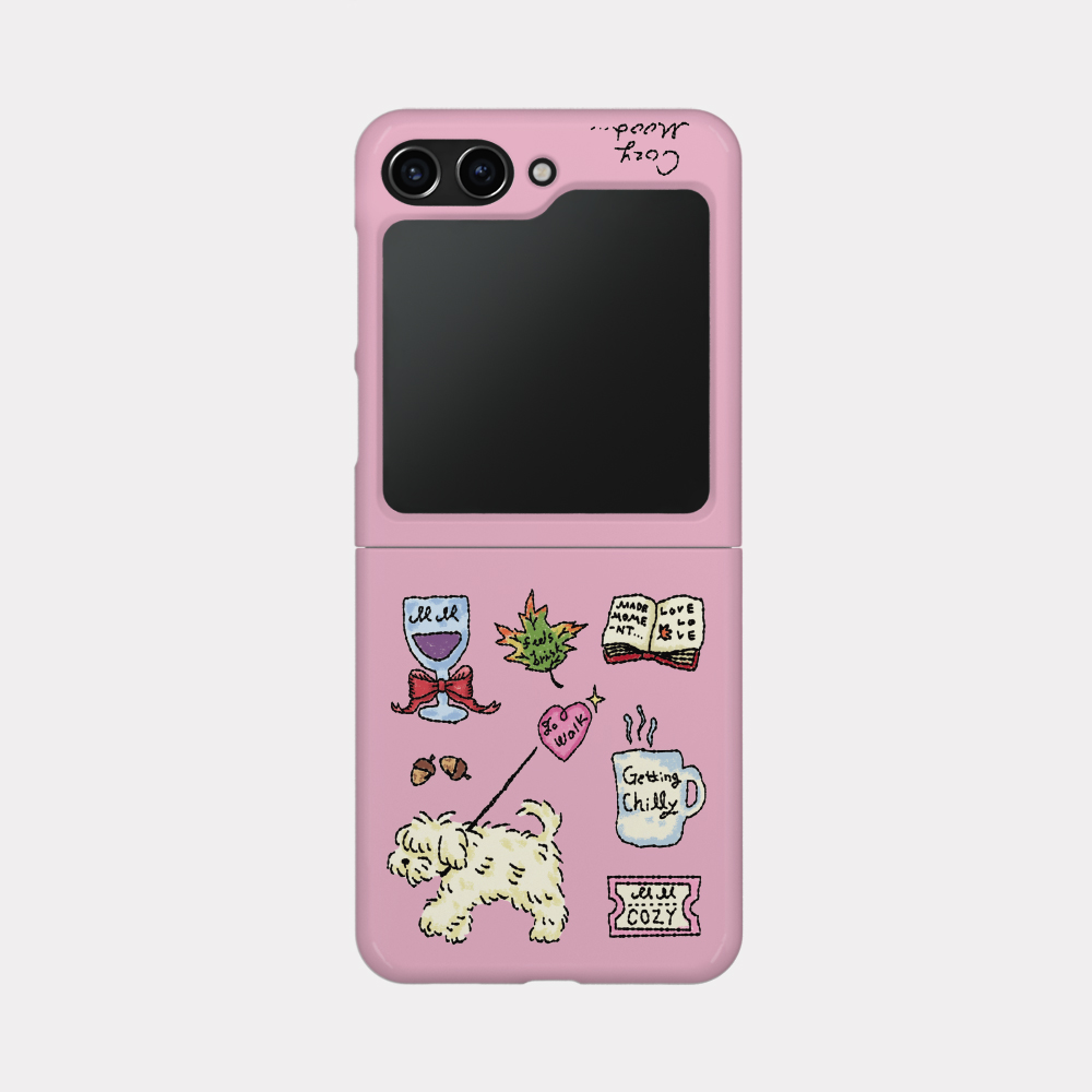 cozy drawing pattern 갤럭시 Zflip5 케이스 하드 제트 - 상세 이미지 2