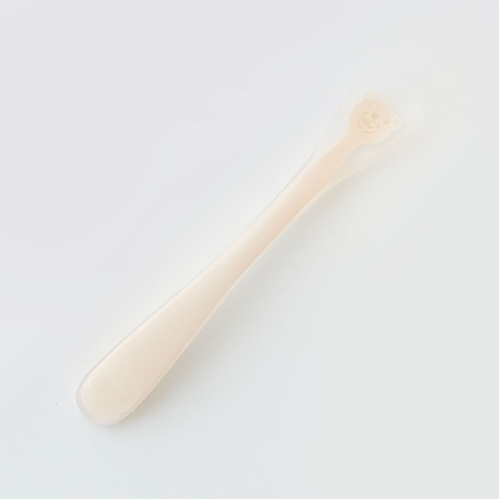퍼기 동물 이유식스푼 국내생산 실리콘 초기 중기 후기 곰 베이지