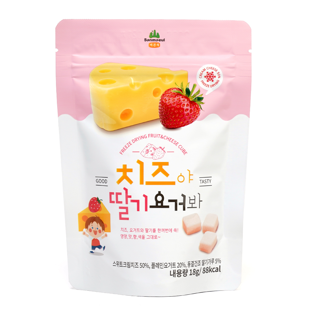 치즈야 딸기요거봐 (18g) 크림치즈 딸기 요거트 큐브 아이간식 - 메인 이미지