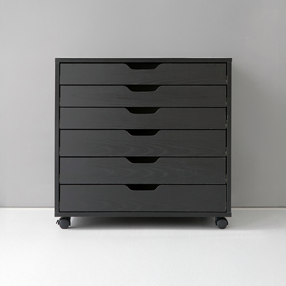 OLAF 서랍장 KS1008STB 670x480x650mm, 6단, 블랙 2599.1032 - 메인 이미지