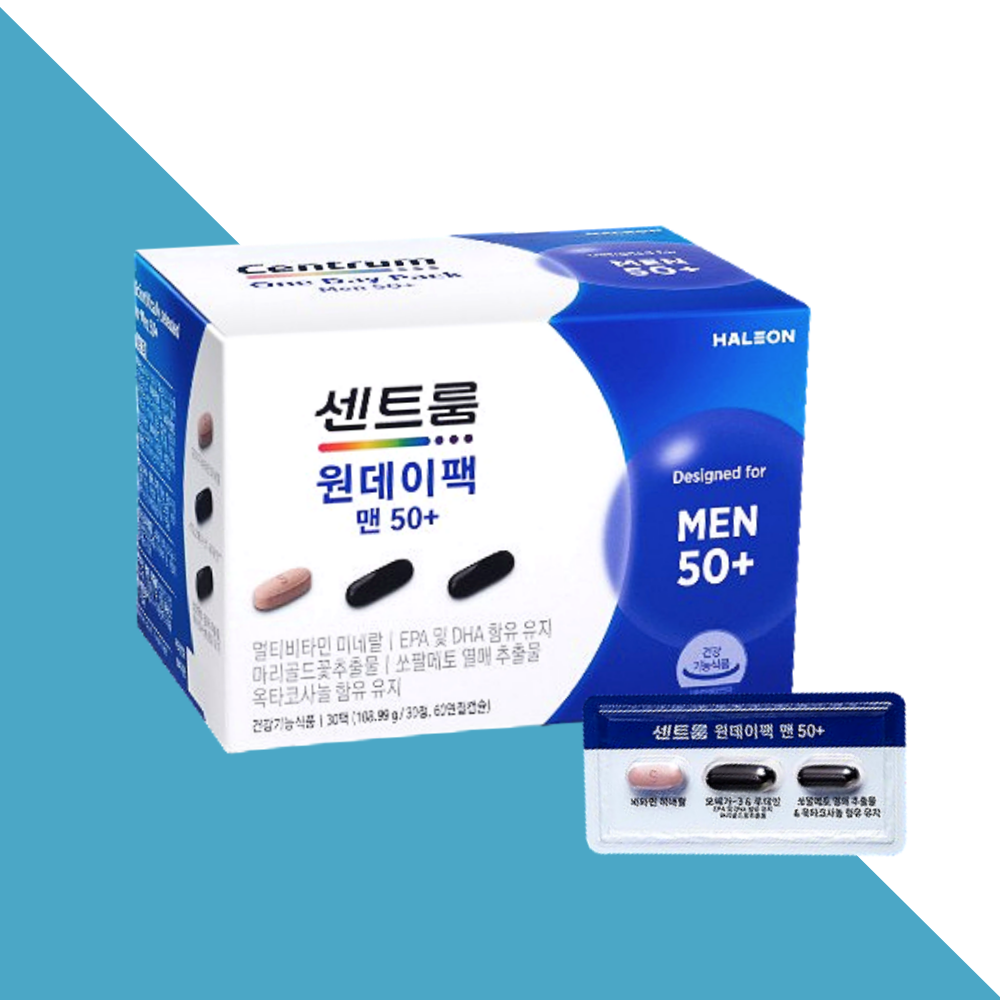 센트룸 원데이팩 맨50 올인원영양제 30정X1개 - 상품 이미지