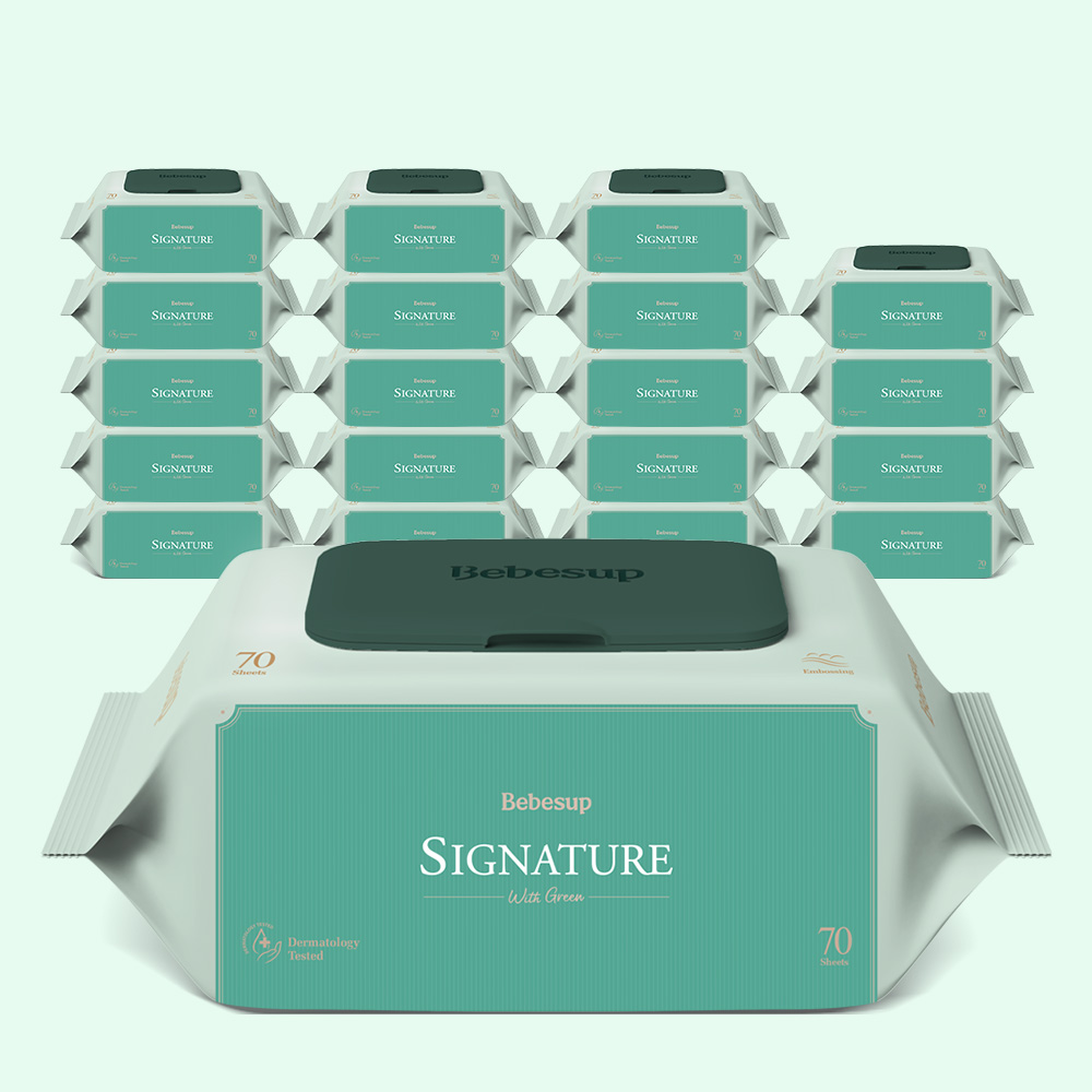 [정기구독] 베베숲 시그니처 위드그린 70매 캡 20팩 아기물티슈