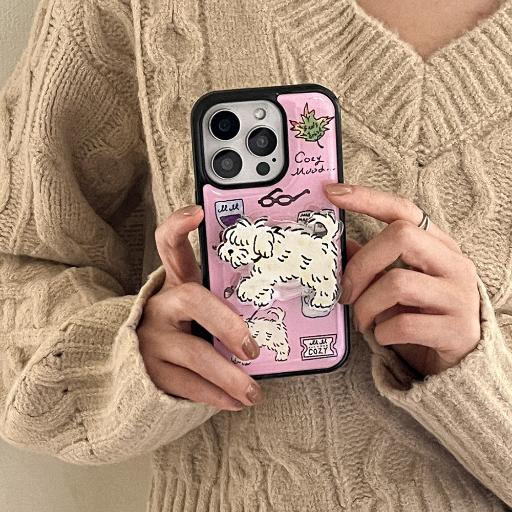 cozy drawing pattern 아이폰 16pro 에폭시 범퍼 케이스 - 상세 이미지 2