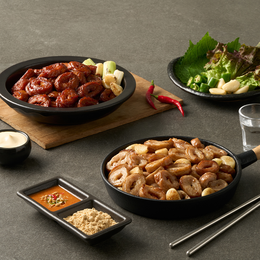 [99eatsx하남돼지집]초간편 안주류 3종 골라담기 (훈제막창/불막창/벌집껍데기)