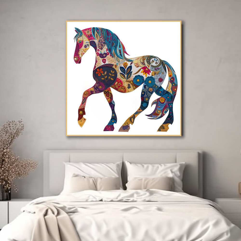 성공질주마 80x80cm 무광오크 알루미늄액자 말그림 - 상세 이미지 4