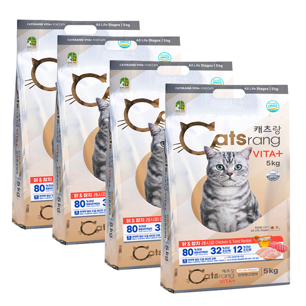 파워도그 캐츠랑 비타플러스 전연령 고양이 사료 5kgx4개 20kg
