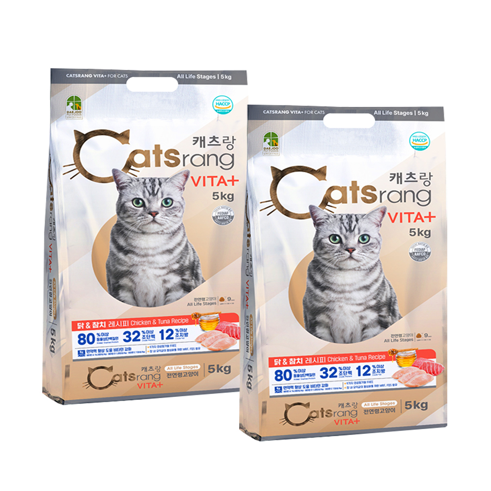 캐츠랑 비타플러스 전연령 고양이 사료 캣츠랑 5kg x2개 10kg 대용량 길냥이
