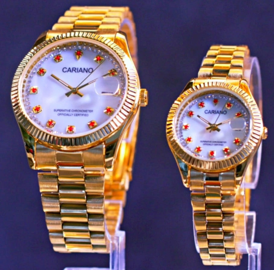 카리아노 프리미엄 24K 금장시계 10주년 도금 남성용 여성 손목시계 세이코 무브먼트