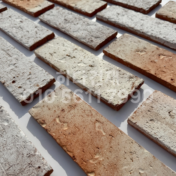 점토 유럽풍 올드브릭 화이트포인트 242x78x13T / 하다건재 고벽돌타일