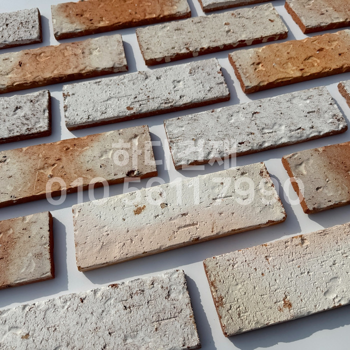 점토 유럽풍 올드브릭 화이트포인트 242x78x13T / 하다건재 고벽돌타일